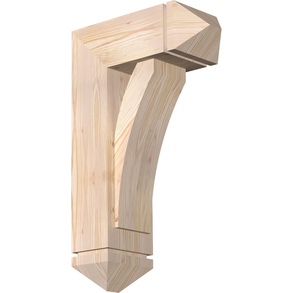 Ekena Millwork Thorton Arts and Crafts Smooth Bracket w/ Offset Brace, Douglas Fir, 7 1/2"W x 18"D x 30"H BKT0806X18X30THR03SDF - main